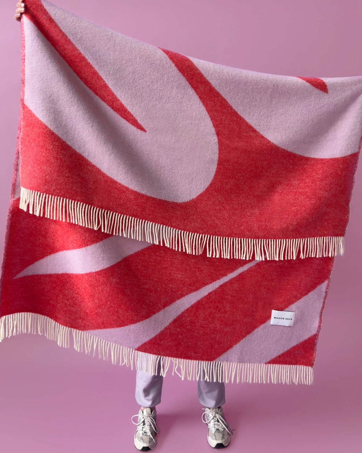 Blanket SWIRL Lilac/Scarlet
