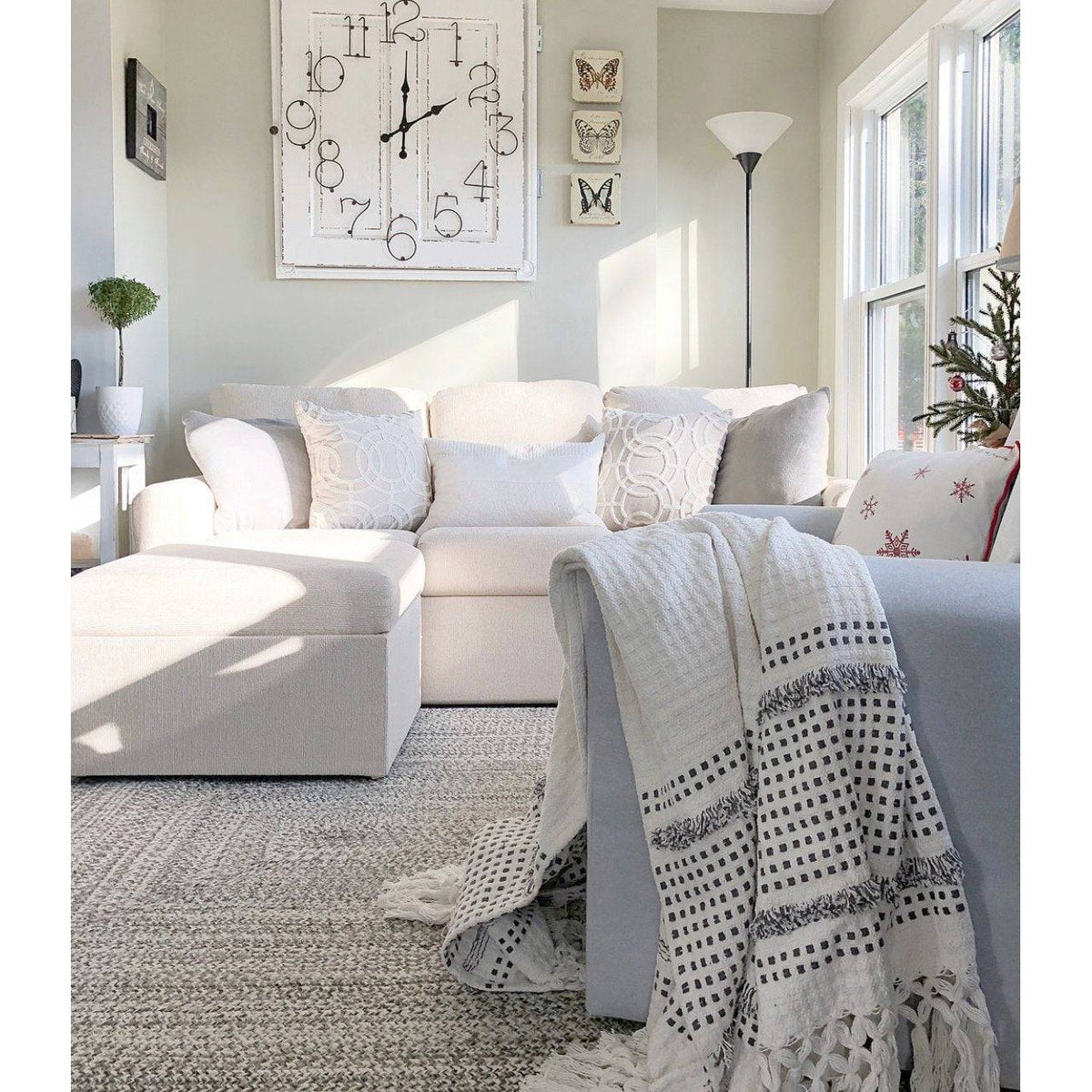 Rugs by Roo | Nordic White Wool Area Rug for Living Spaces