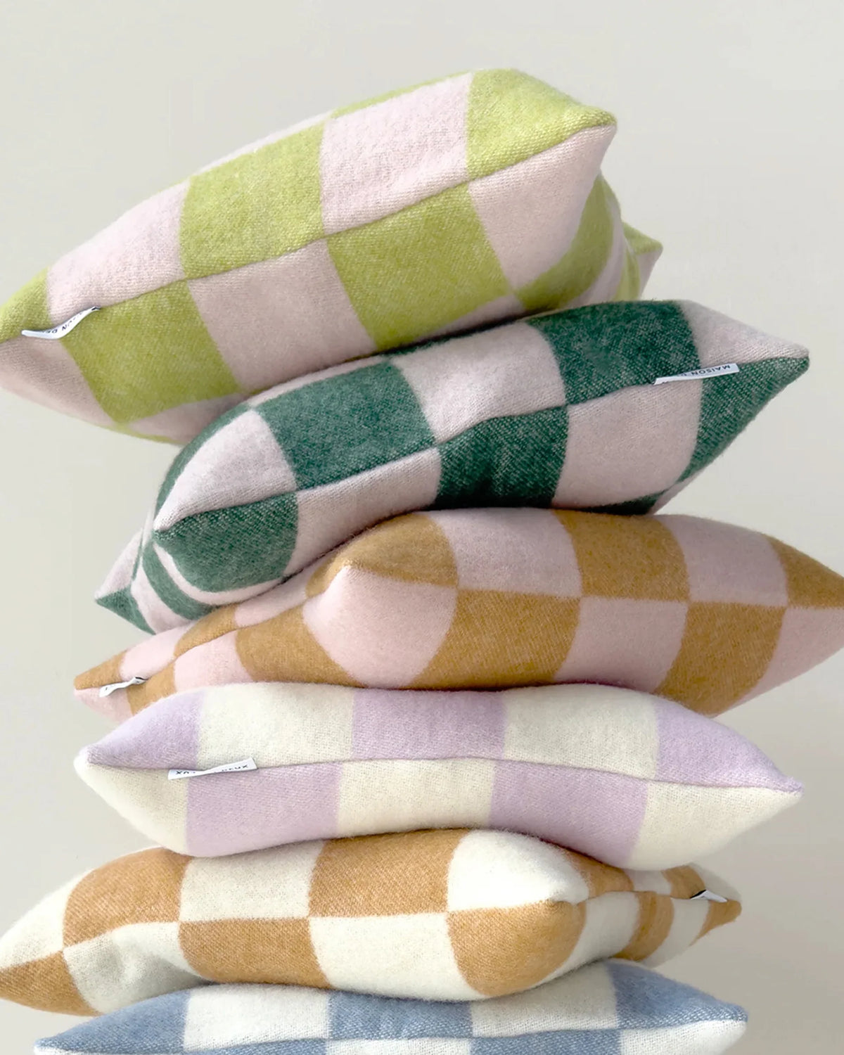 Cushion Cover CHECKERBOARD Kiwi/Pink