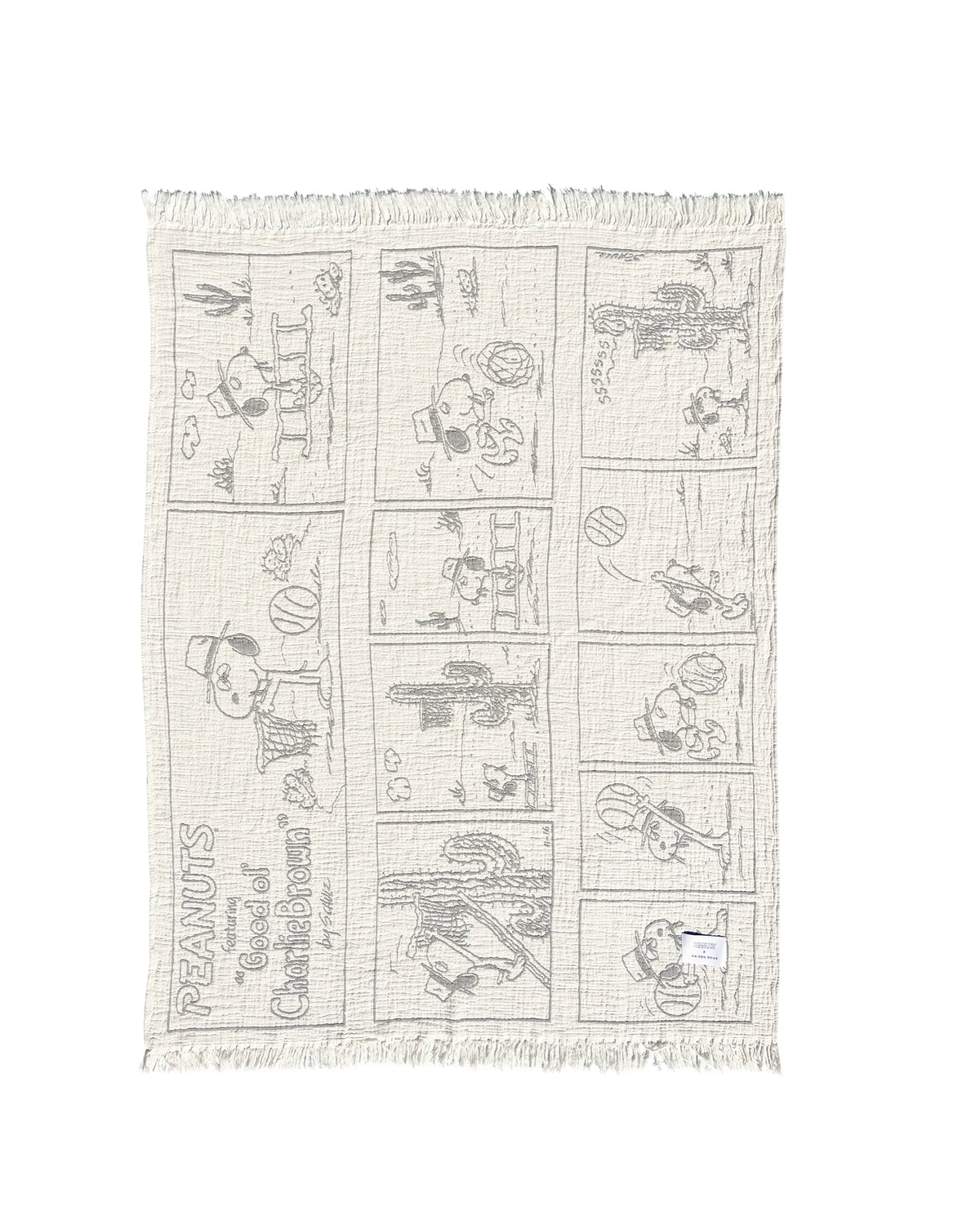 Blanket PEANUTS DESSERT Comic Strip Cotton Black/White