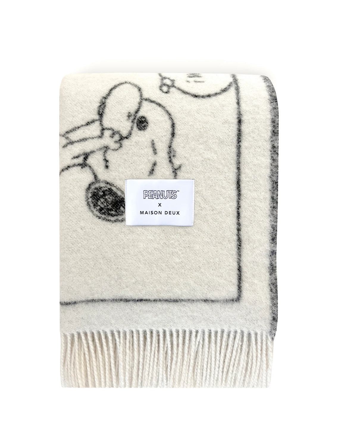 Blanket PEANUTS DOUGHNUT Comic Strip Black/White