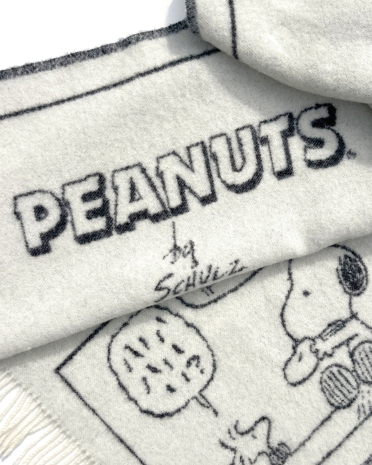 Blanket PEANUTS DOUGHNUT Comic Strip Black/White