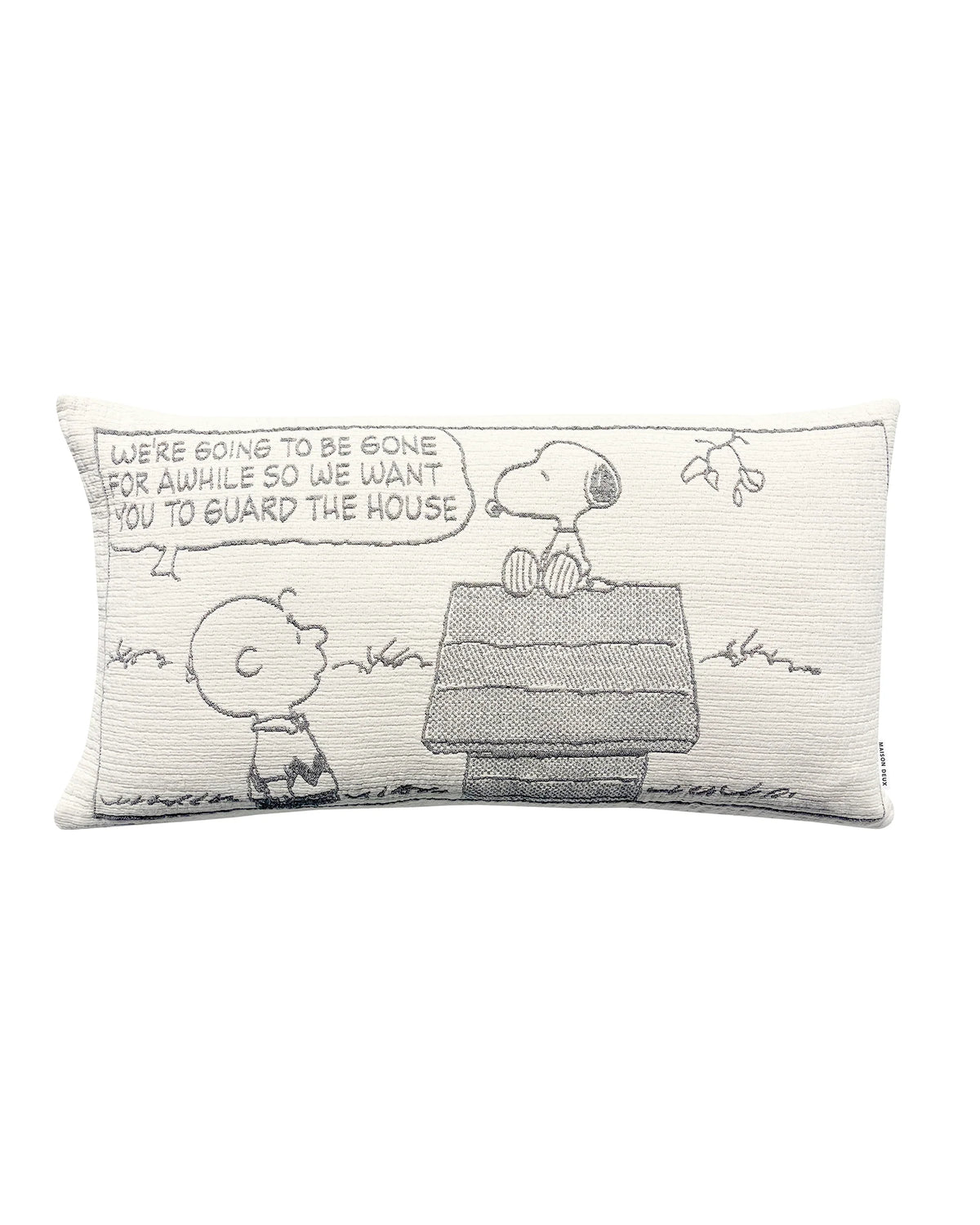 Cushion Cover PEANUTS GUARD THE HOUSE Cotton Black / White