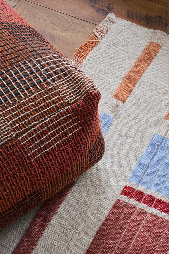 Reversible Maple Red City Pouf