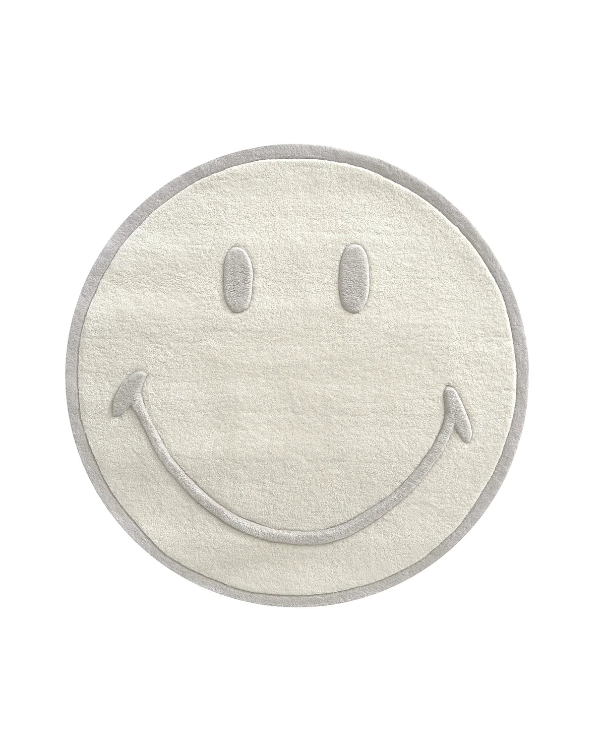 Rug SMILEY White Natural Round Diam.