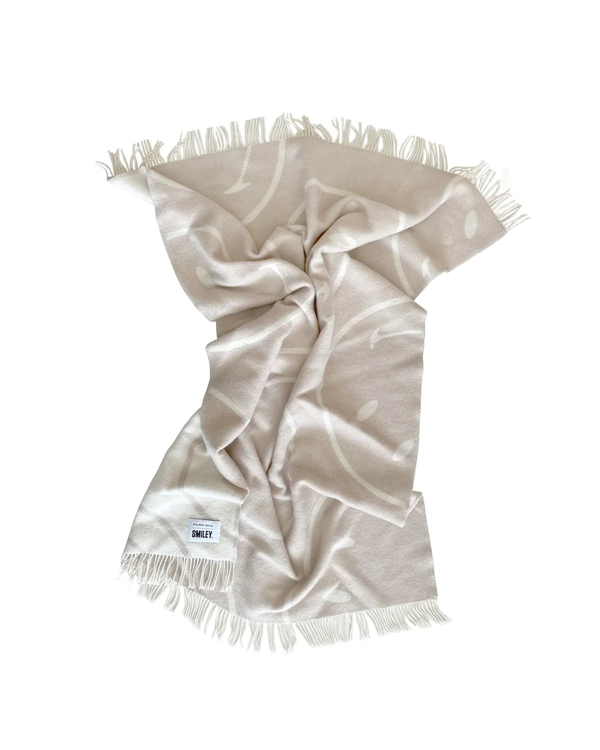 Blanket SMILEY White/Grey Print