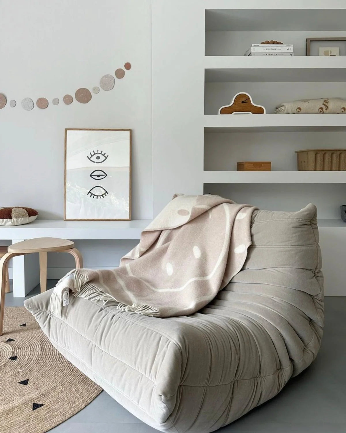Blanket SMILEY White/Grey Print