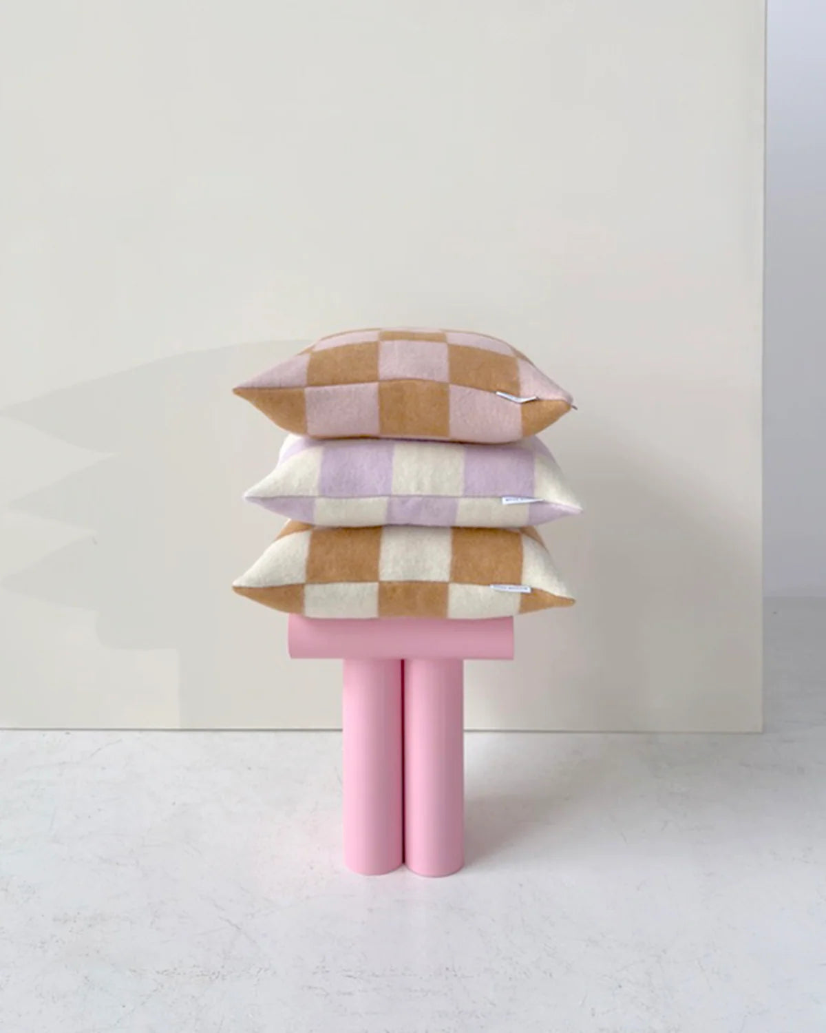Cushion Cover CHECKERBOARD Terra Brown / White