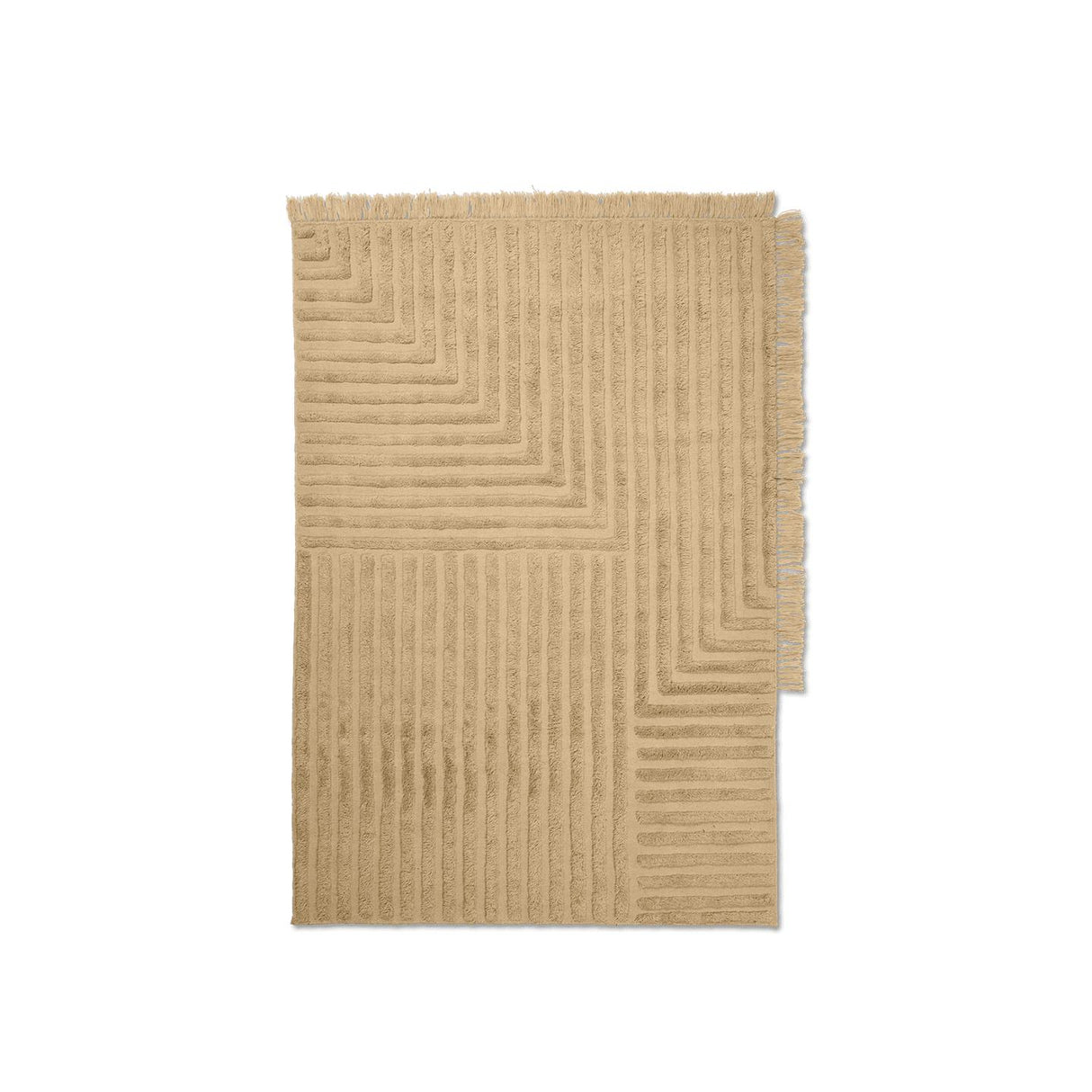 Rugs by Roo | ferm LIVING Crease Wool Rug Light Sand Small Area Rug-1104264661