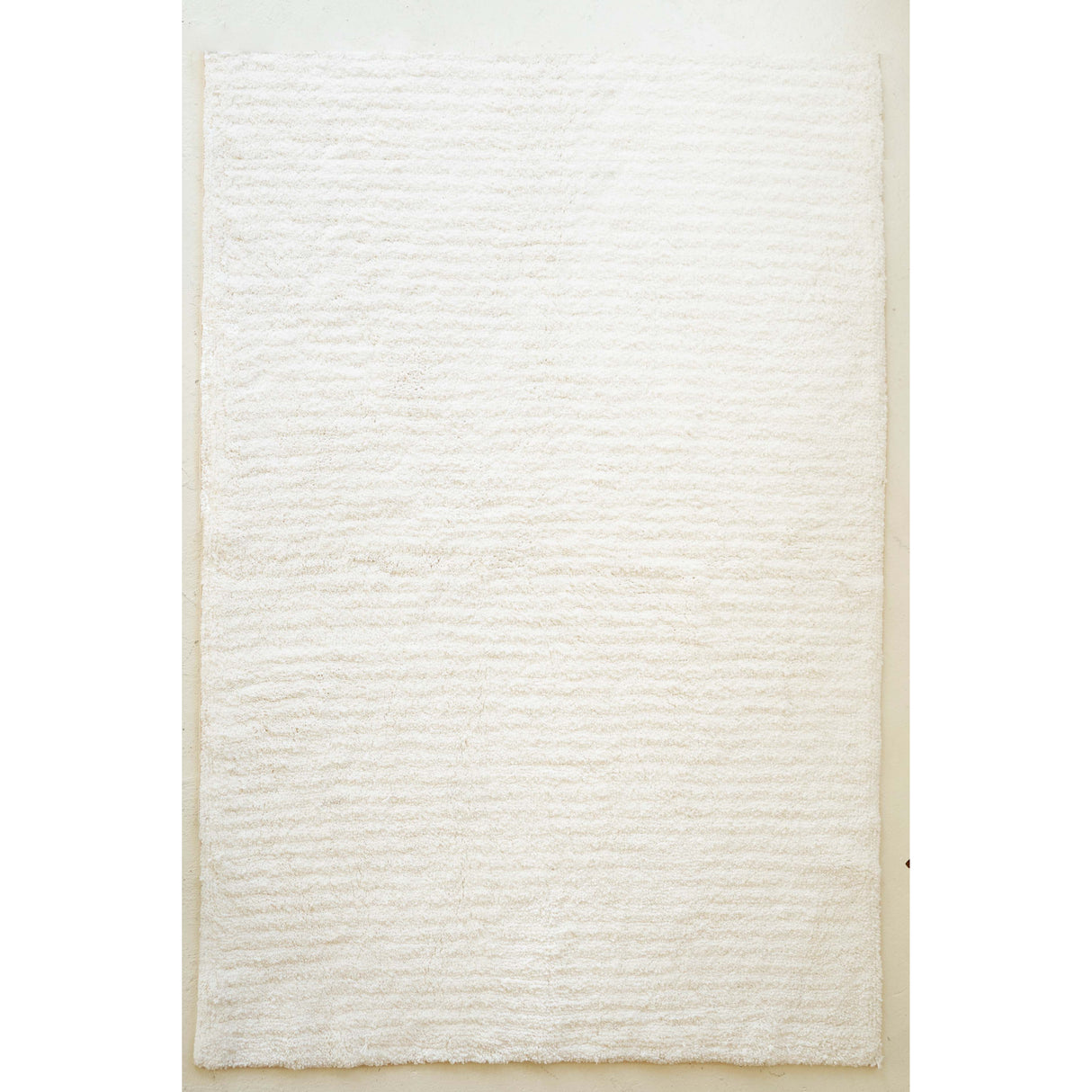 Signature Organic Cotton Solid Ivory Washable Area Rug
