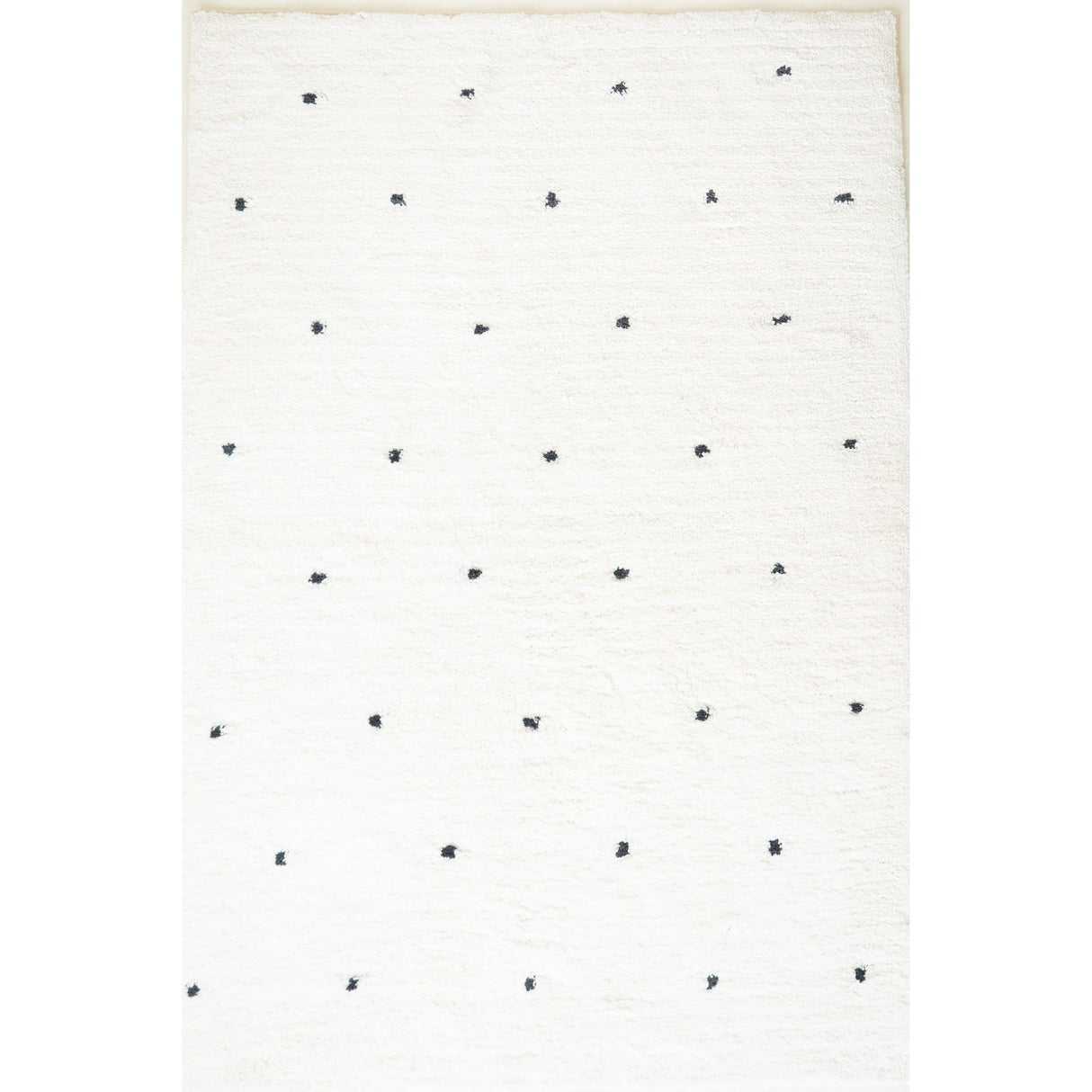 Signature Organic Cotton Ivory with Black Dots Washable Area Rug