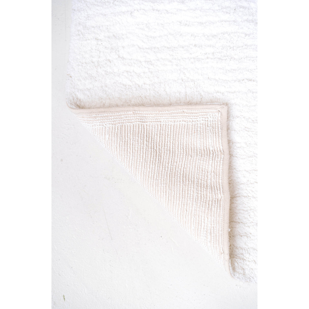 Signature Organic Cotton Solid Ivory Washable Area Rug