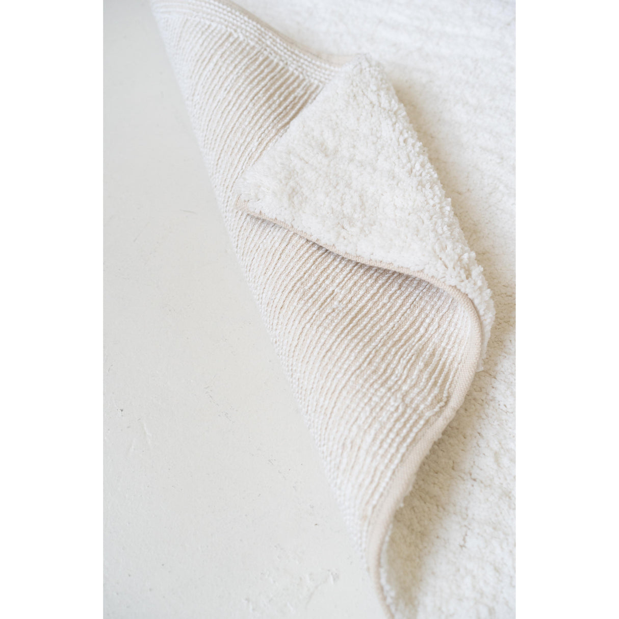 Signature Organic Cotton Solid Ivory Washable Area Rug