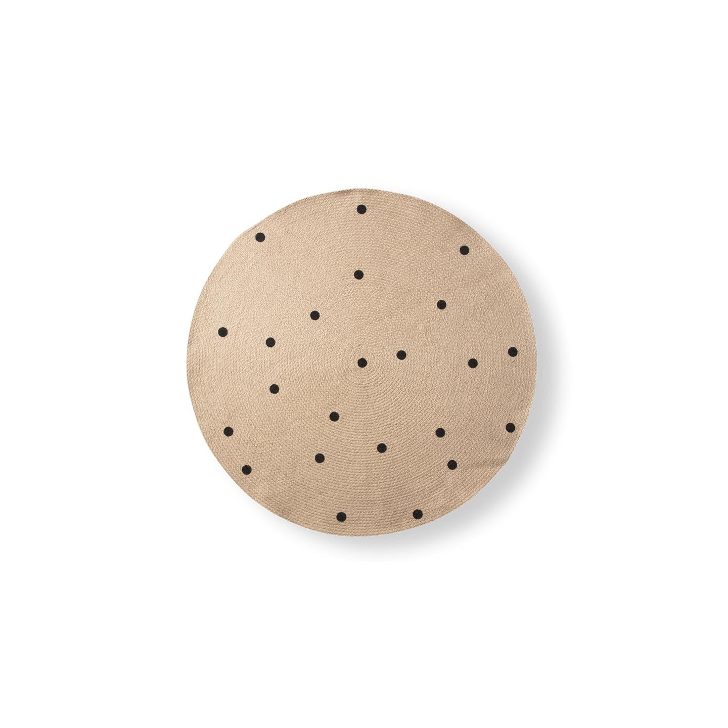Rugs by Roo | Ferm Living Jute Carpet Black Dots Large Area Rug-8163