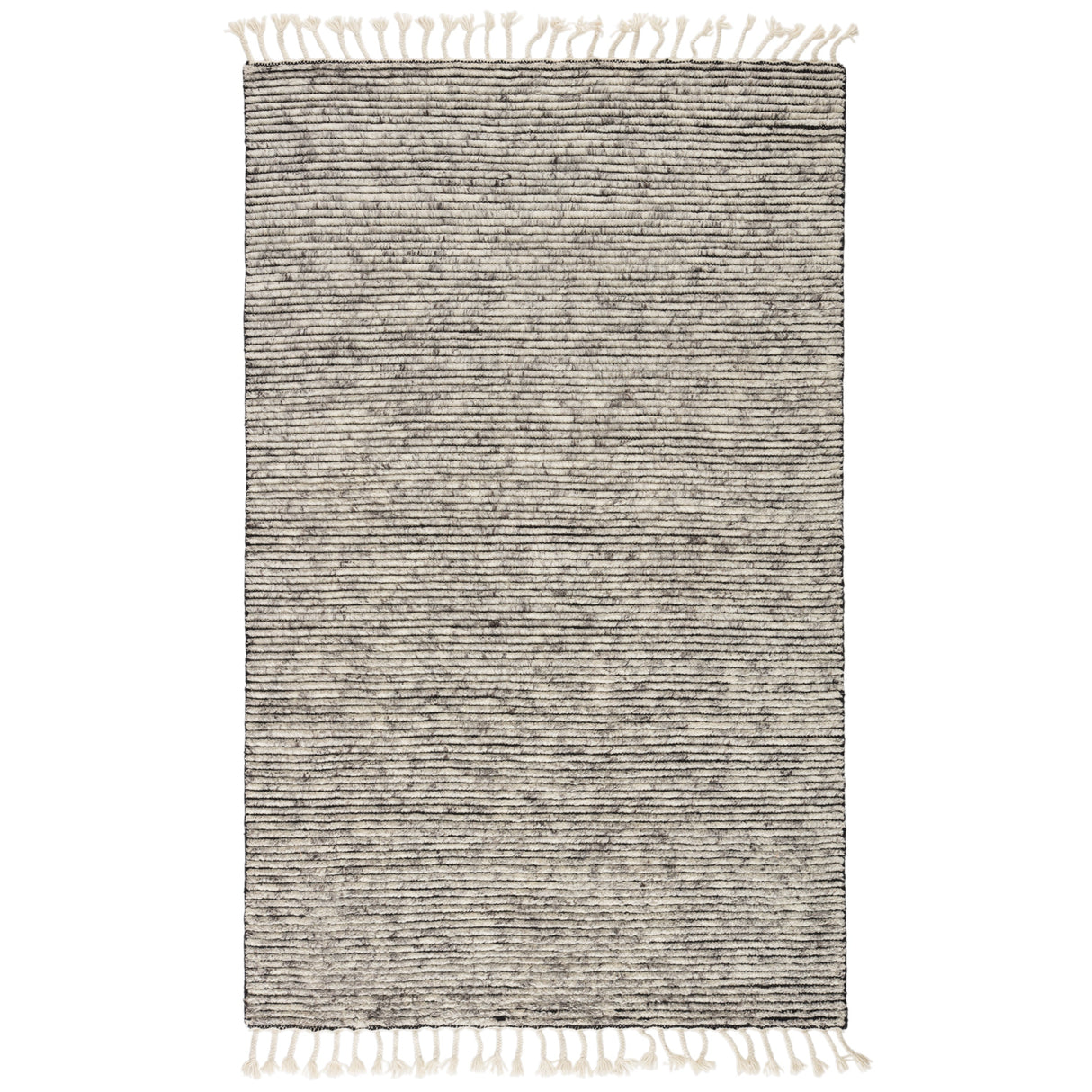 Rugs by Roo | Jaipur Living Alpine Hand-Knotted Striped White Gray Area Rug-RUG134417
