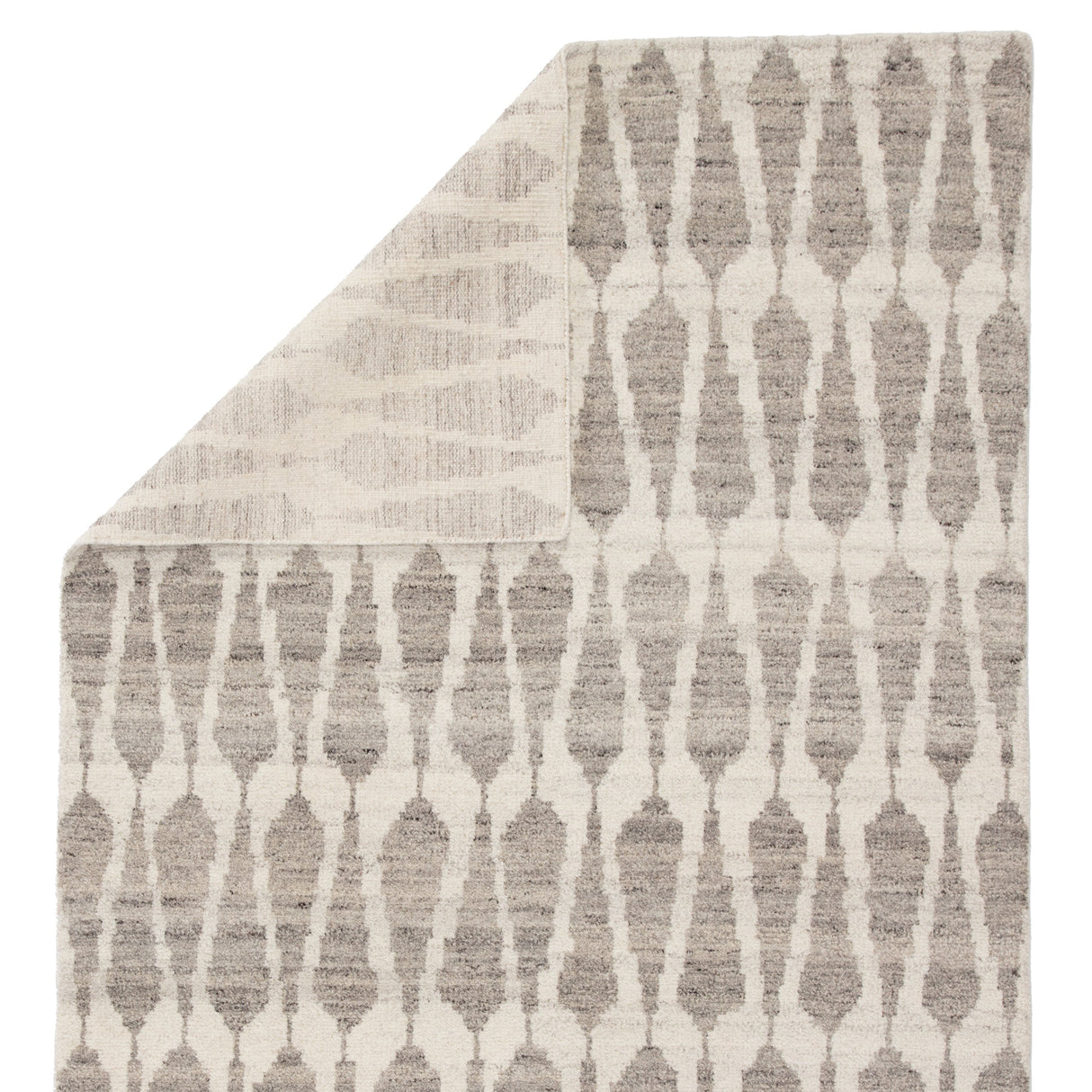 Rugs by Roo | Jaipur Living Sabot Hand-Knotted Geometric Ivory Light Gray Area Rug-RUG140049