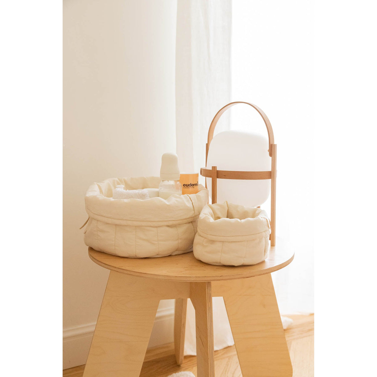 Bambie Natural Set of Two Quilted Baskets