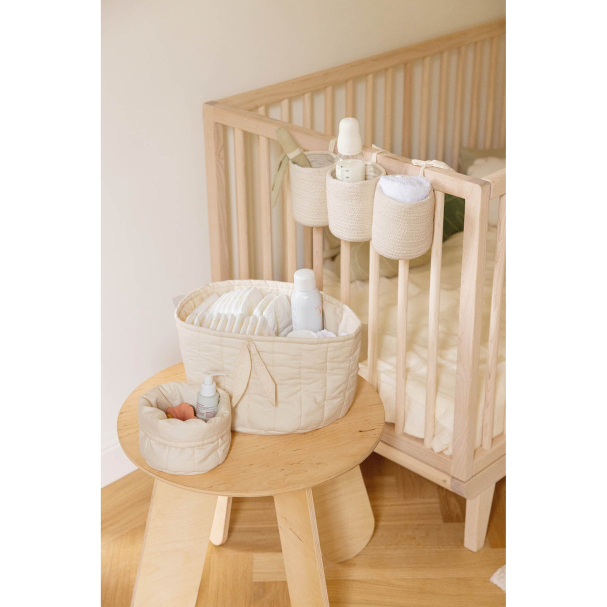 Bambie Natural Set of Two Quilted Baskets