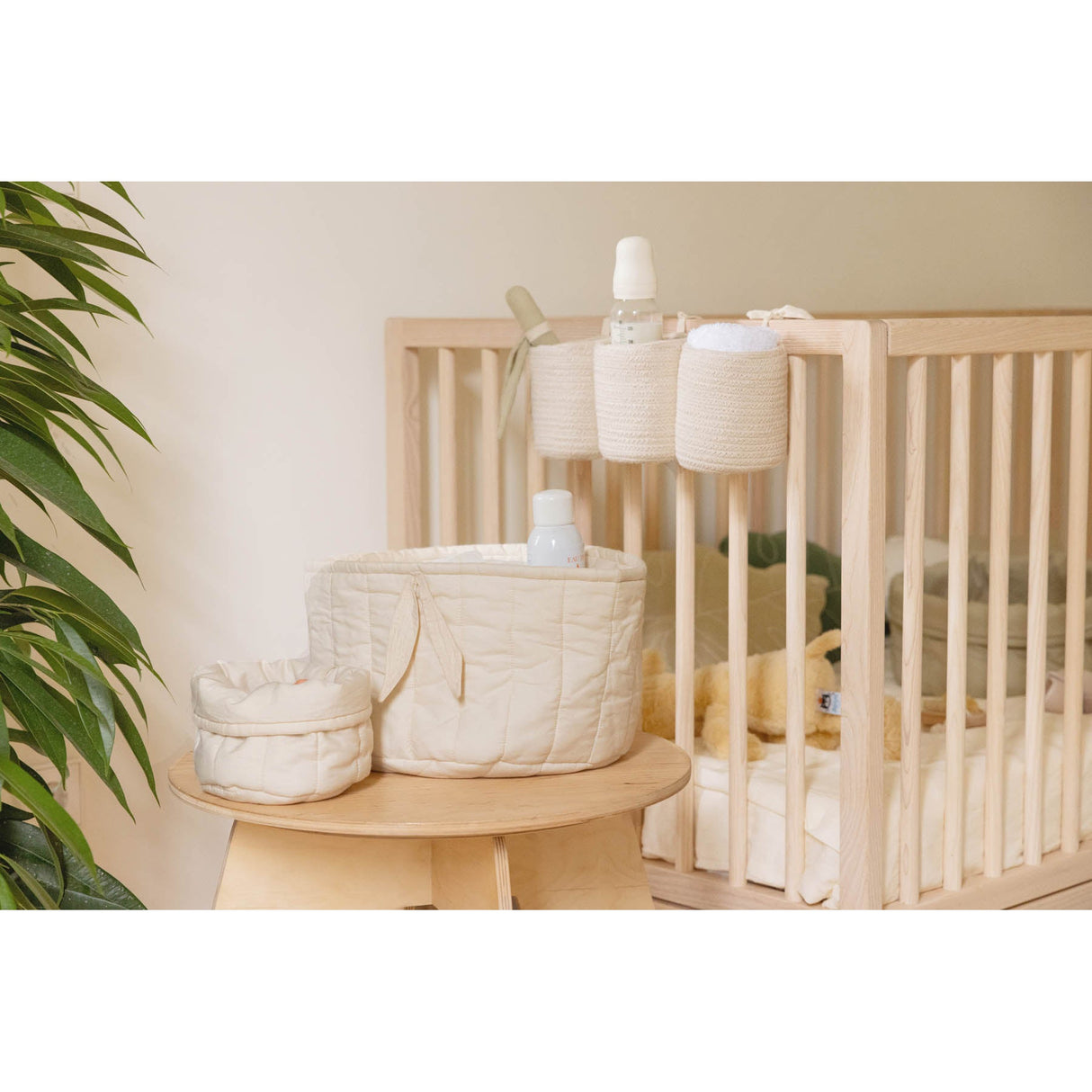 Bambie Natural Set of Two Quilted Baskets