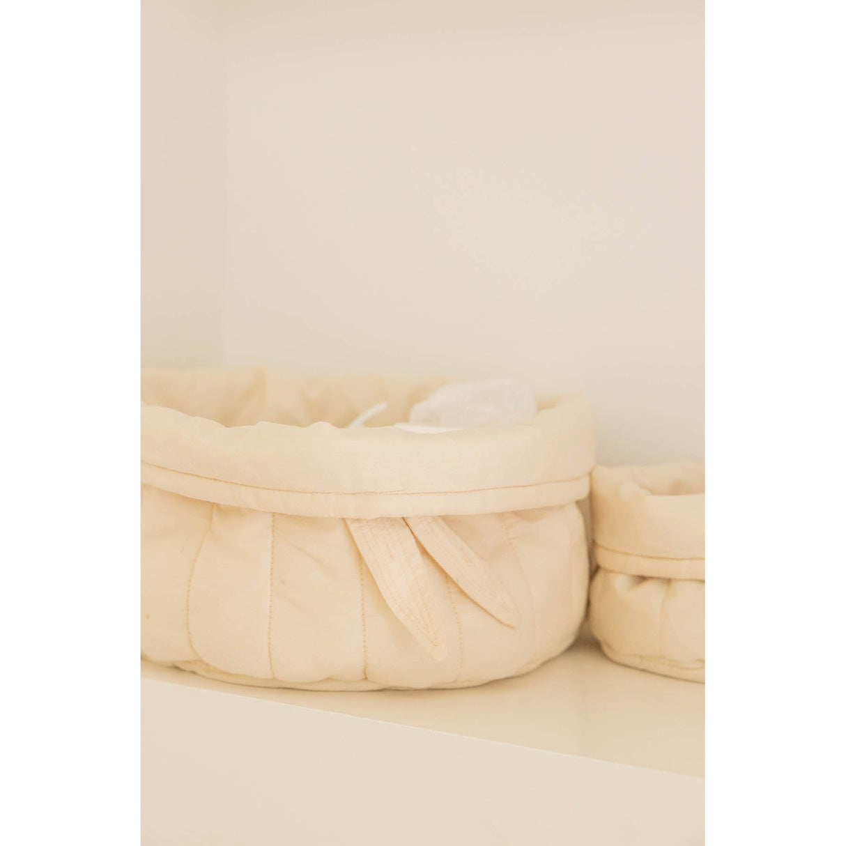 Bambie Natural Set of Two Quilted Baskets