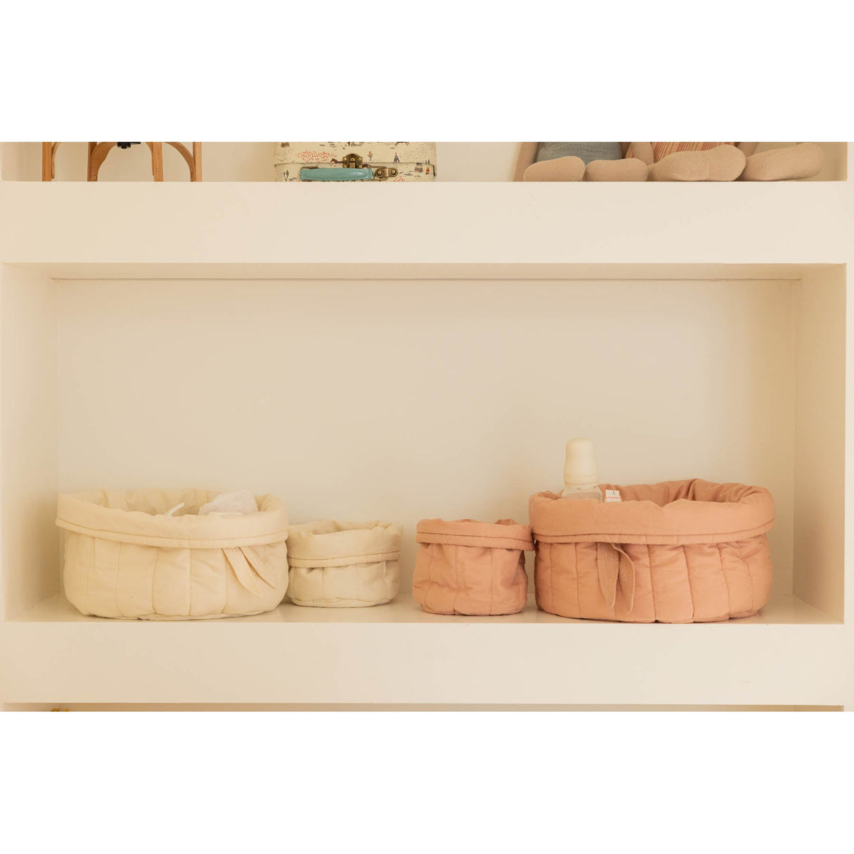 Bambie Natural Set of Two Quilted Baskets