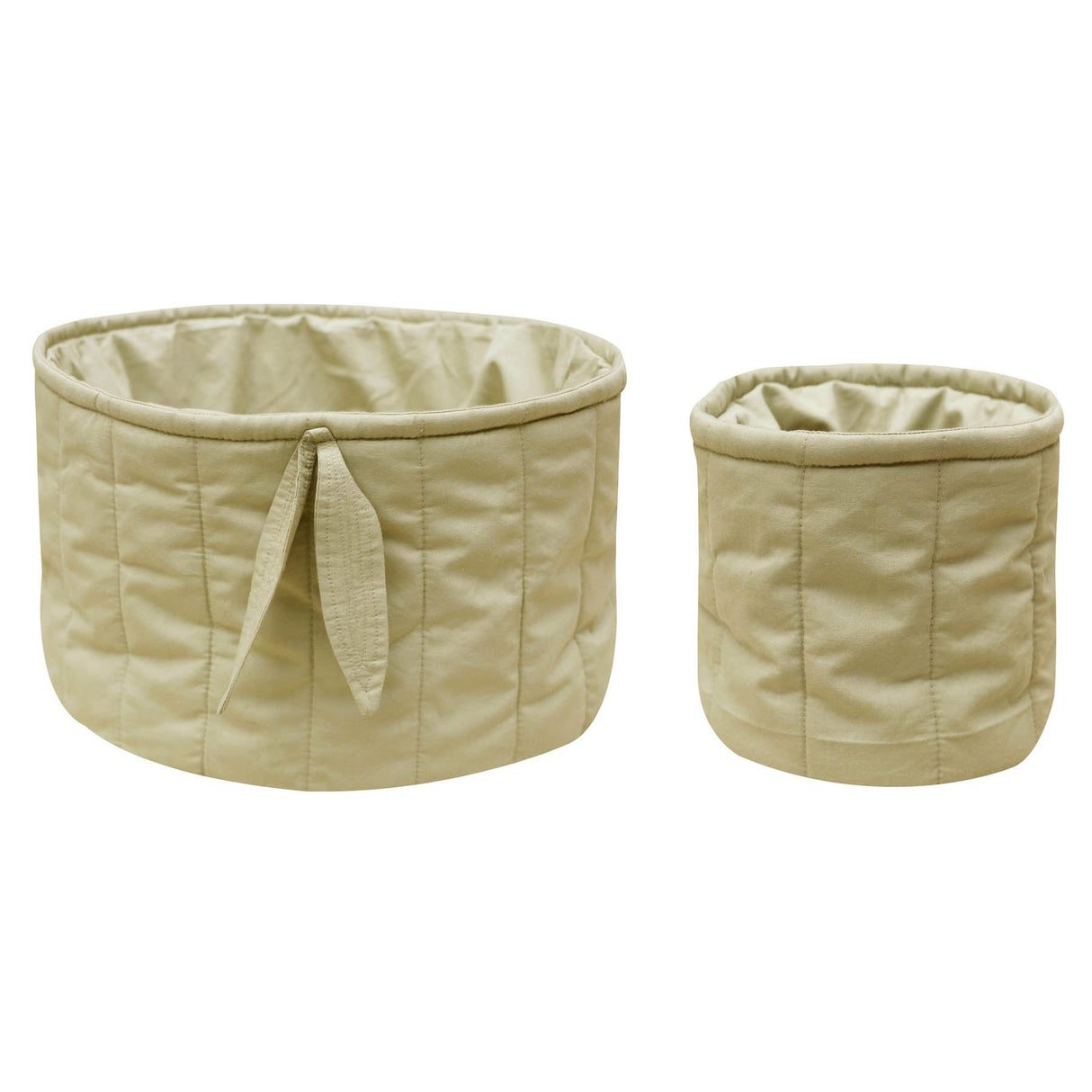 Bambie Olive Set of Two Quilted Baskets