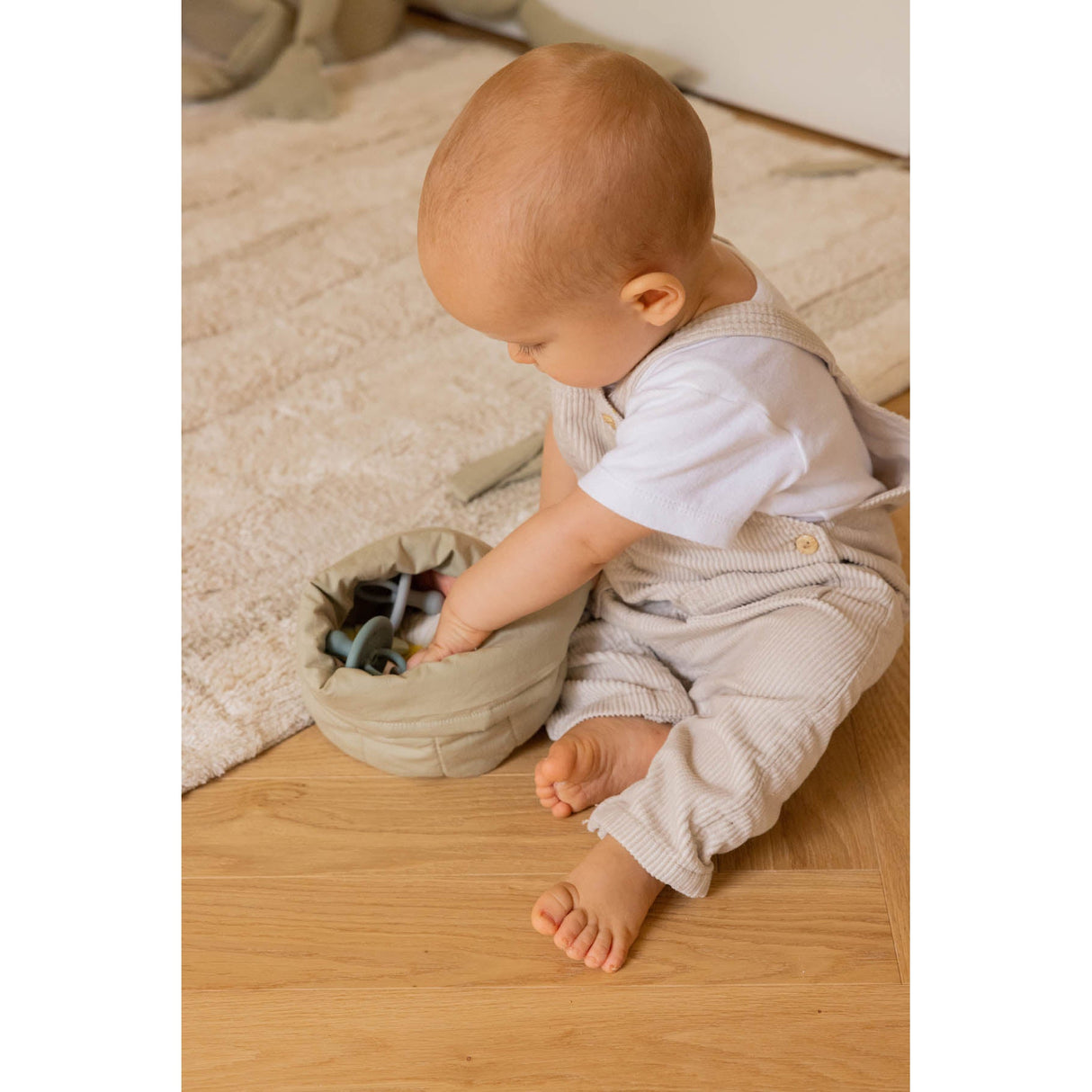 Bambie Olive Set of Two Quilted Baskets