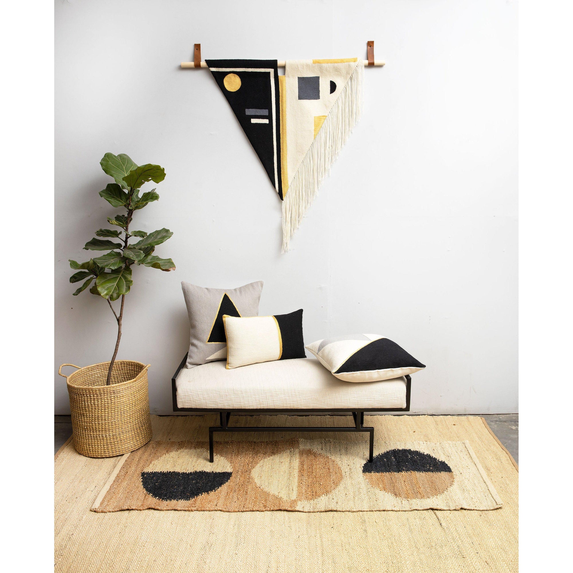 Rugs by Roo | Leah Singh Black+White Fringe Tapestry-H18TAP03