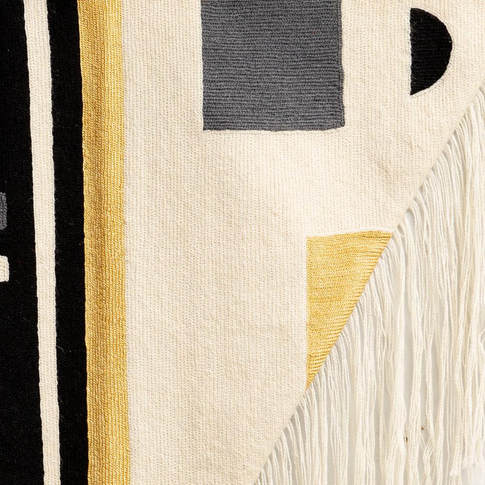 Rugs by Roo | Leah Singh Black+White Fringe Tapestry-H18TAP03