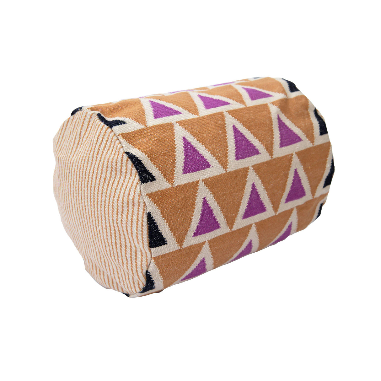 Rugs by Roo | Leah Singh Maya Triangles Bolster Pillow - Ochre-H18BOL02