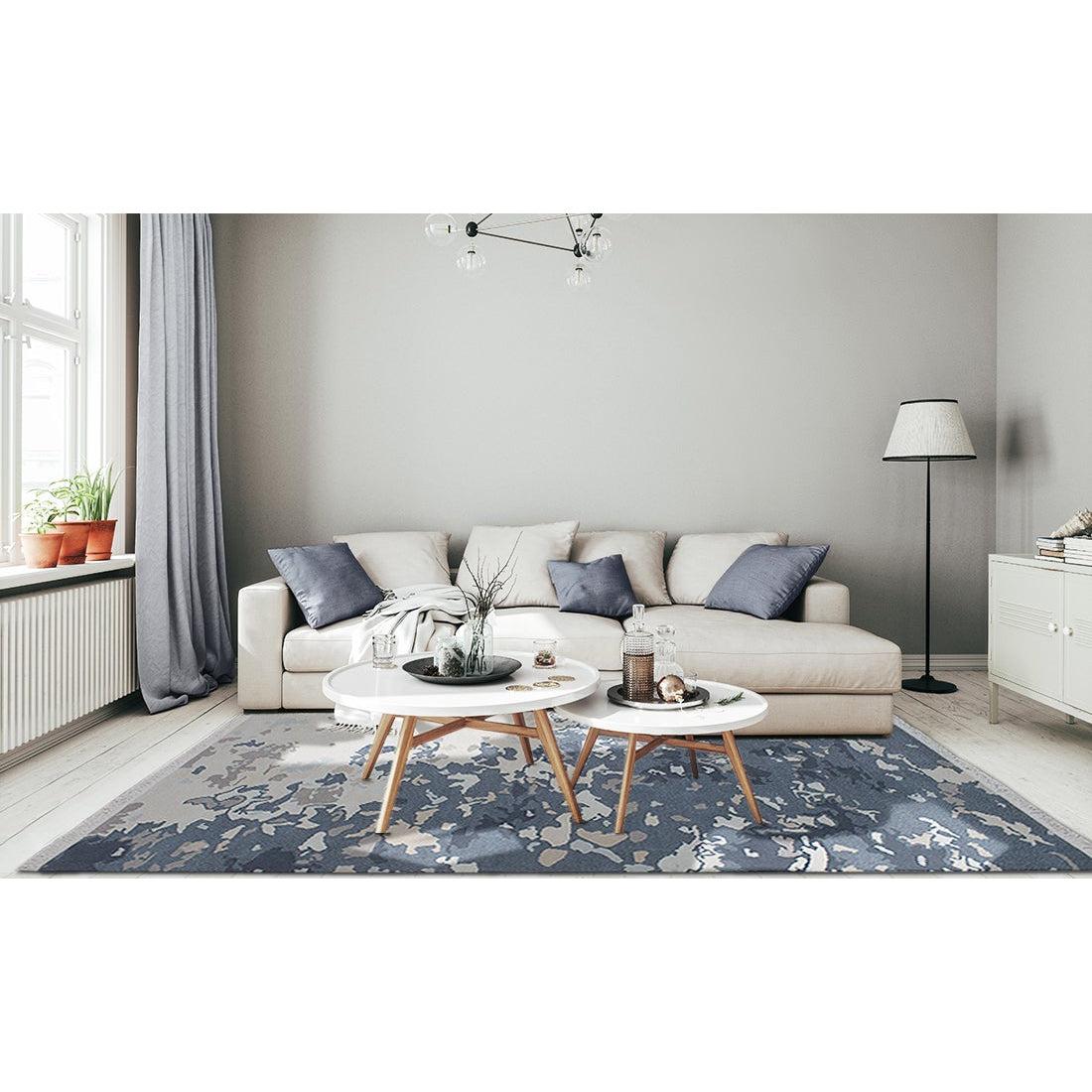 Rugs by Roo | Organic Weave Branksome Blue Gray Wool Handknotted Rug-OW-BRABLG-0508