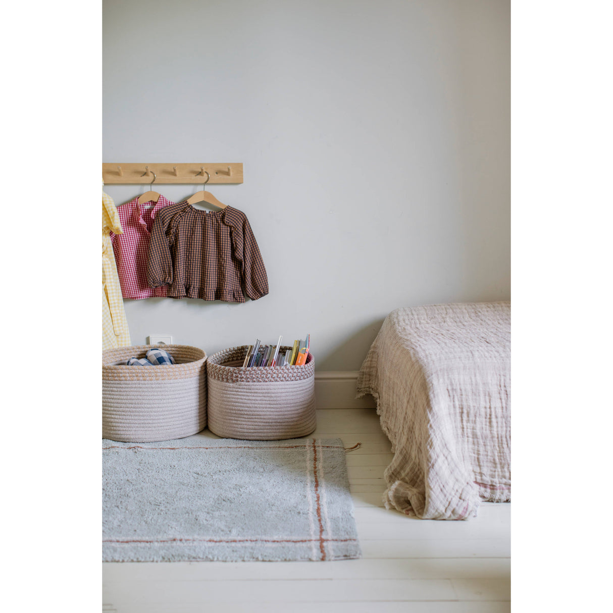 Little Chefs Cuisine Blue Sage Washable Rug