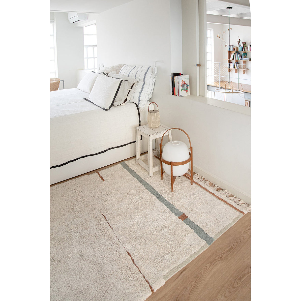 Eco-City Lanes Vintage Blue Washable Area Rug