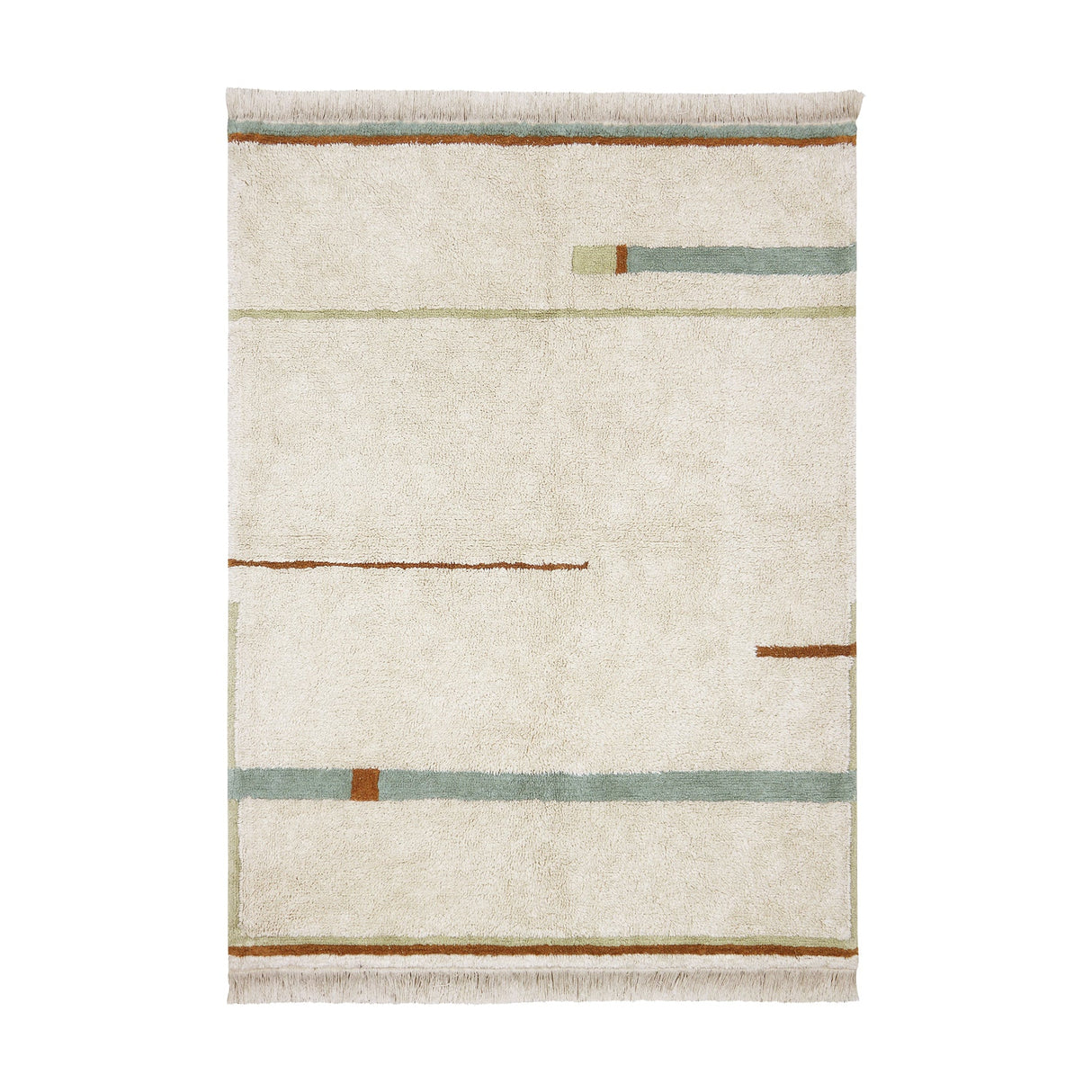 Eco-City Lanes Vintage Blue Washable Area Rug