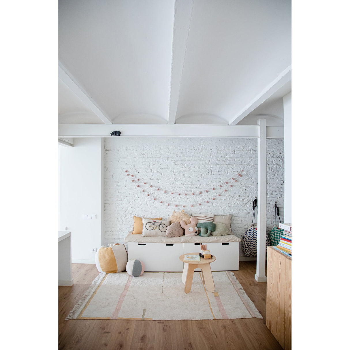 Eco-City Lanes Vintage Nude Washable Area Rug