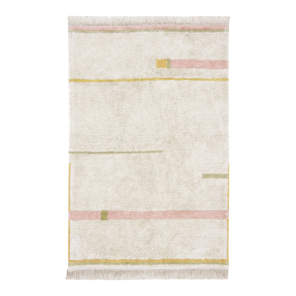 Eco-City Lanes Vintage Nude Washable Area Rug