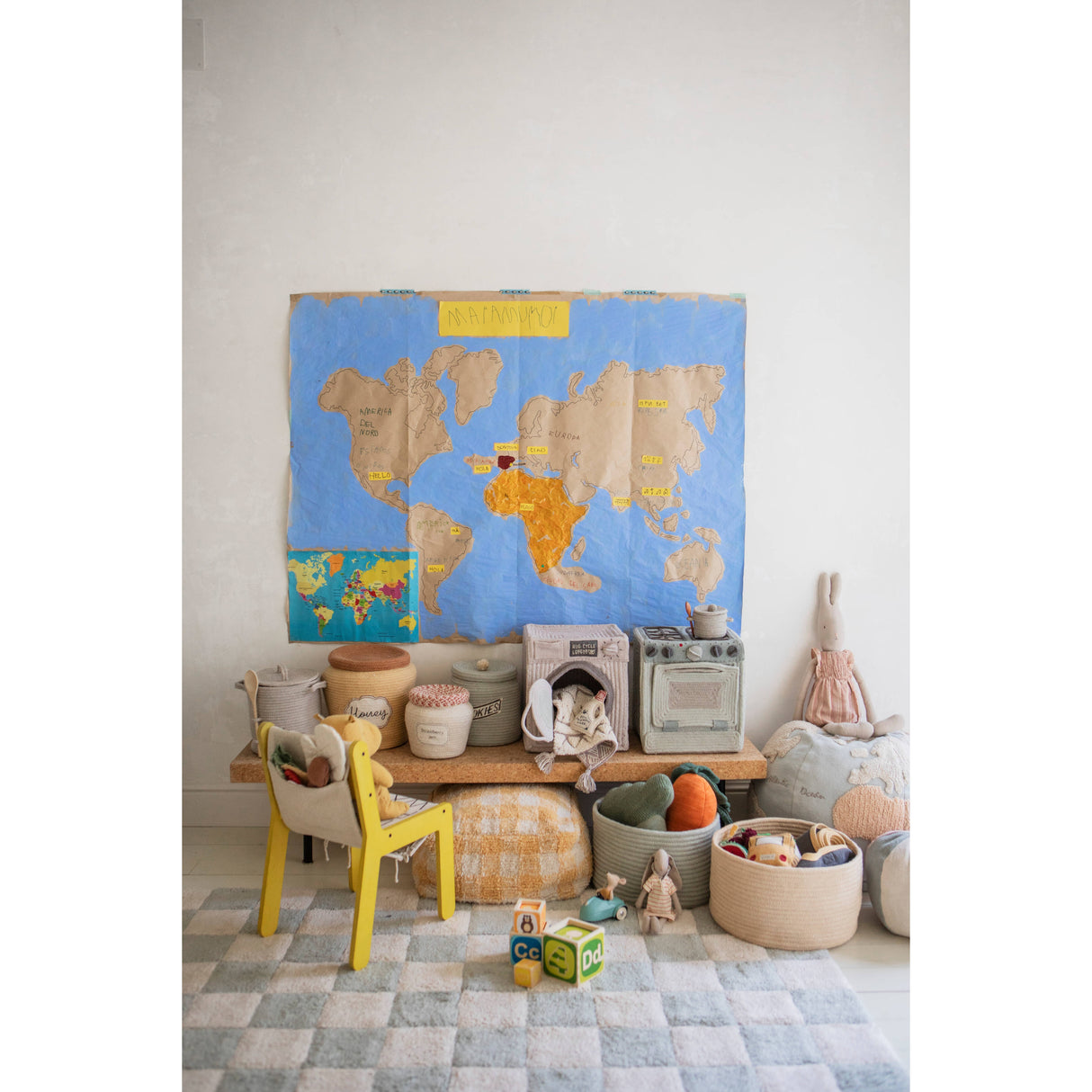 Little Chefs Vichy Honey Pouf