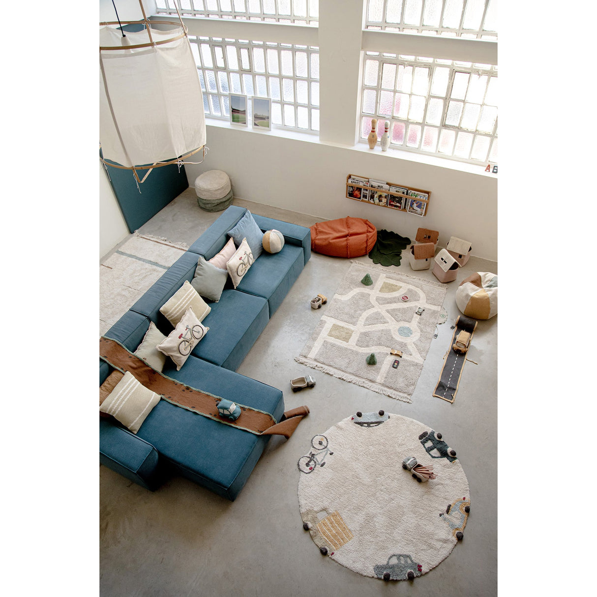 Eco-City Wheels Washable Round Area Rug