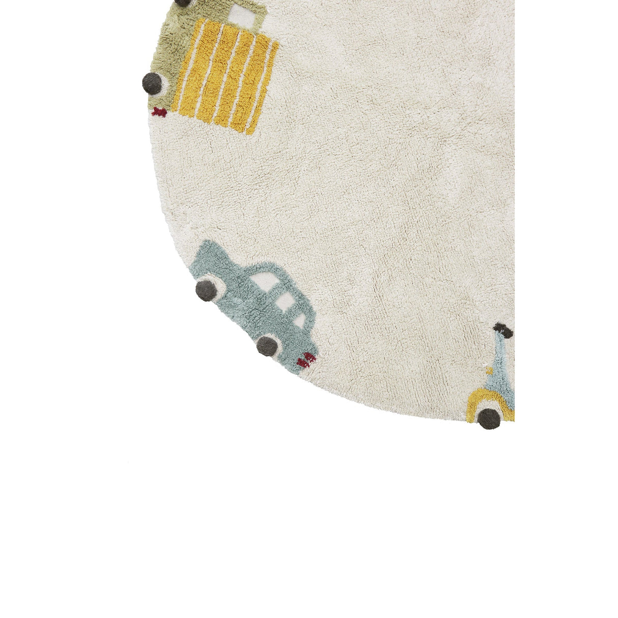 Eco-City Wheels Washable Round Area Rug