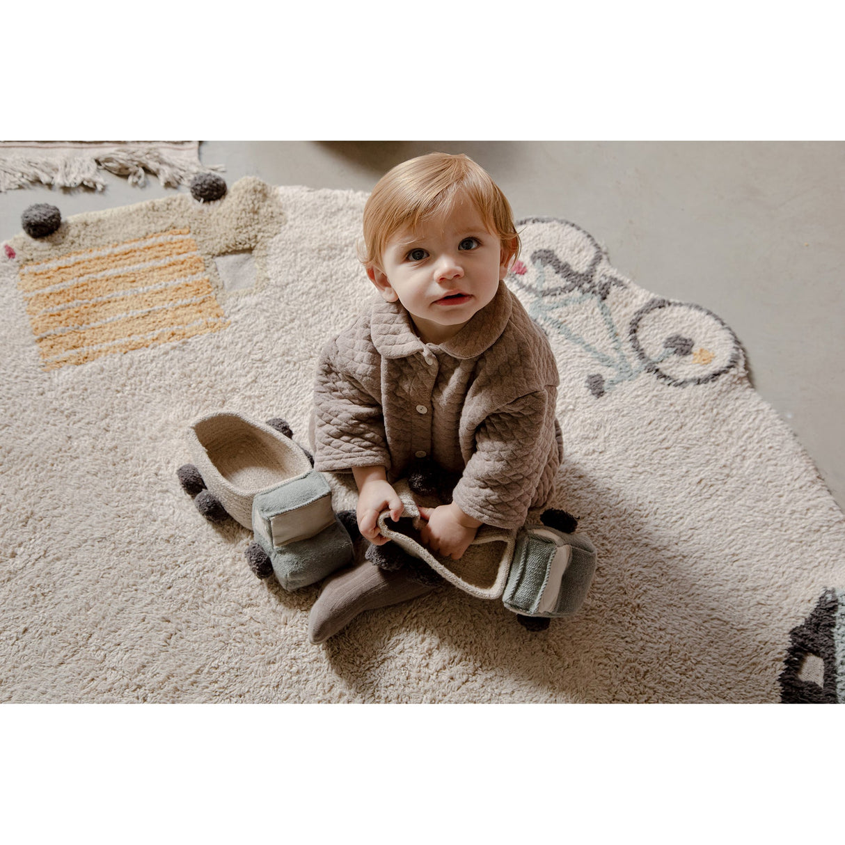 Eco-City Wheels Washable Round Area Rug
