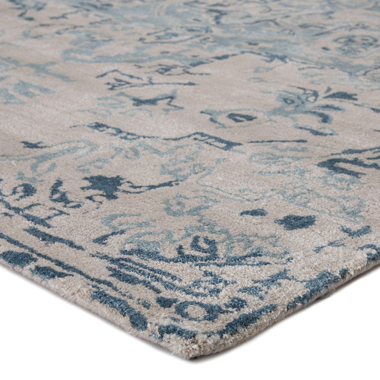 Rugs by Roo | Jaipur Living Sasha Handmade Medallion Beige Dark Blue Area Rug-RUG138699