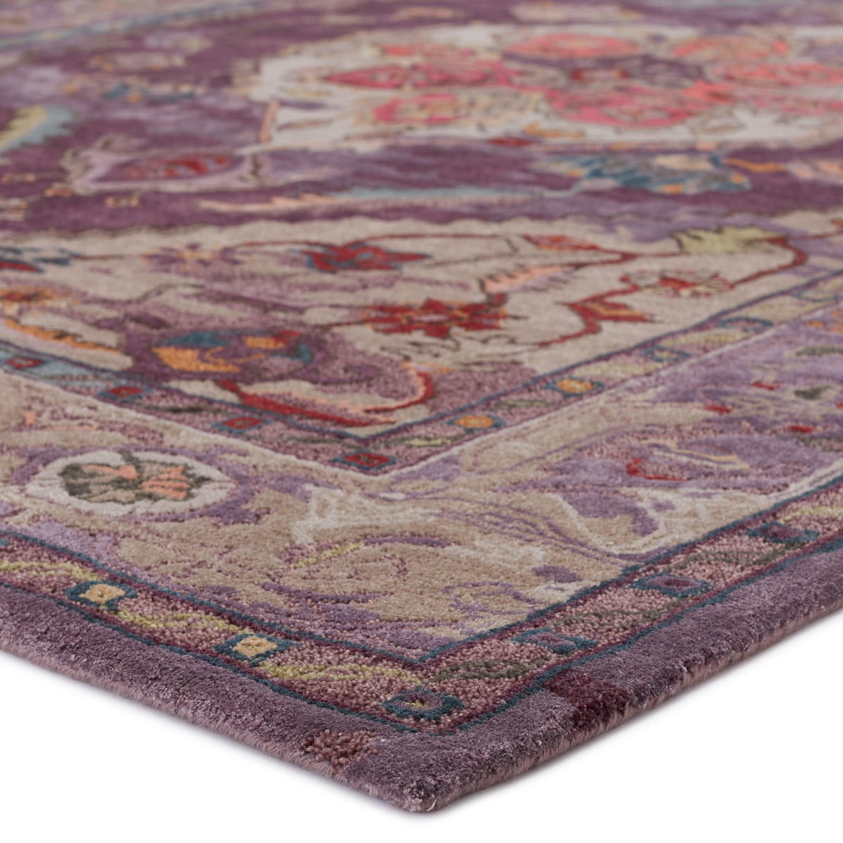Rugs by Roo | Jaipur Living Raisa Handmade Medallion Purple Gray Area Rug-RUG151569