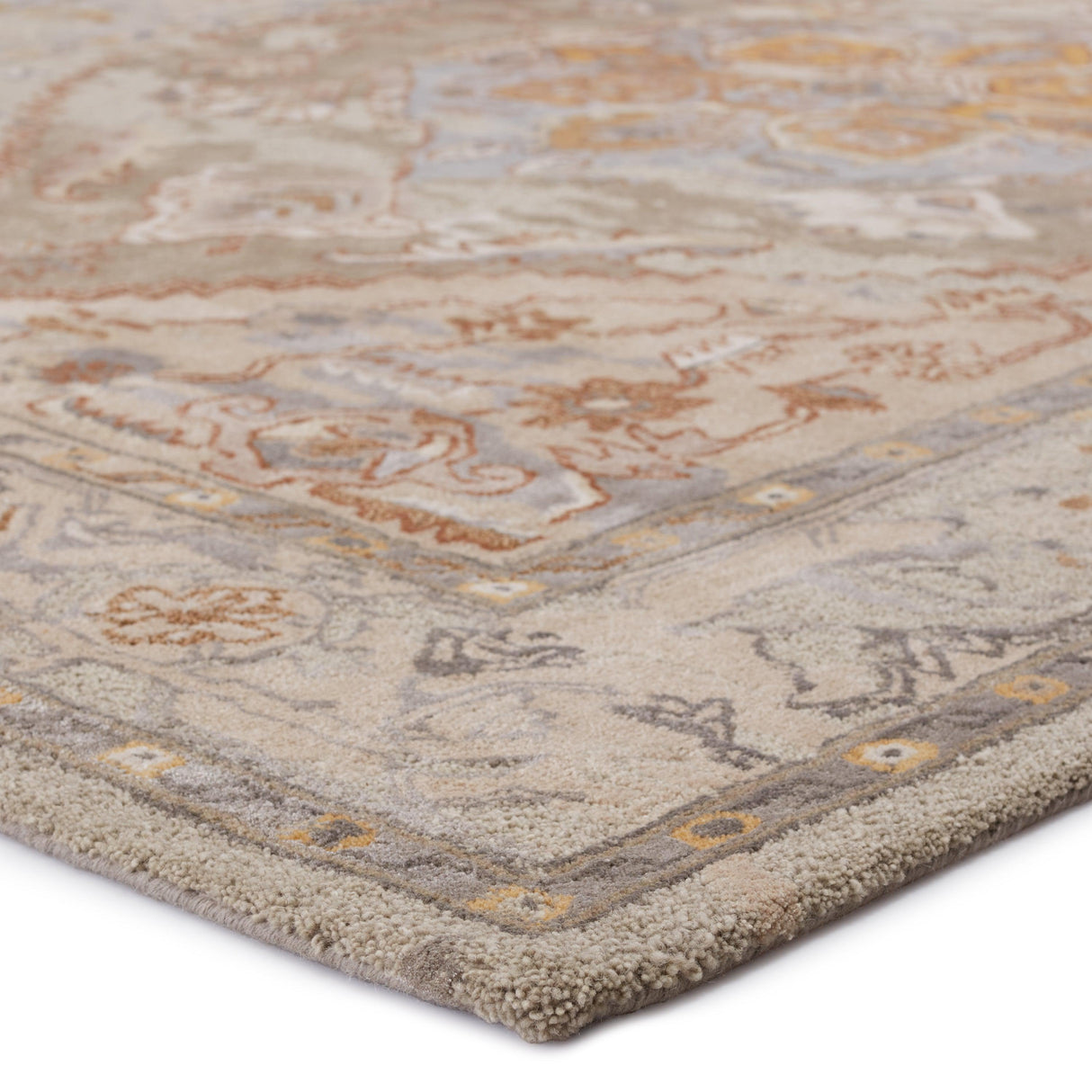 Rugs by Roo | Jaipur Living Raisa Handmade Medallion Taupe Gold Area Rug-RUG151577