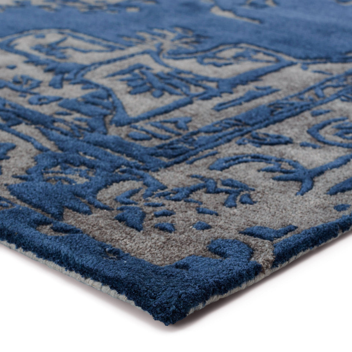 Rugs by Roo | Jaipur Living Alvea Handmade Medallion Blue Gray Area Rug-RUG153334