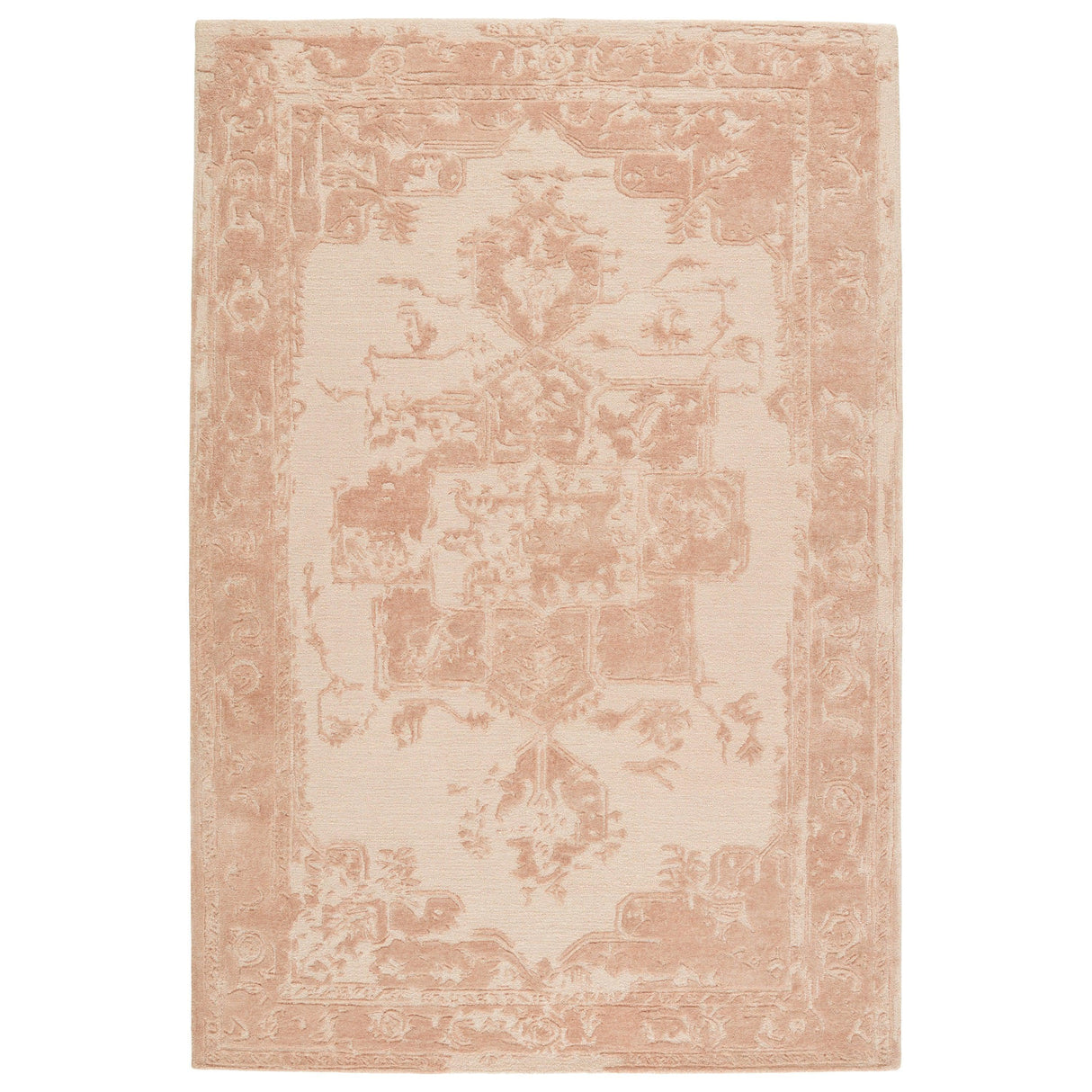 Rugs by Roo | Jaipur Living Alvea Handmade Medallion Blush Beige Area Rug-RUG153338