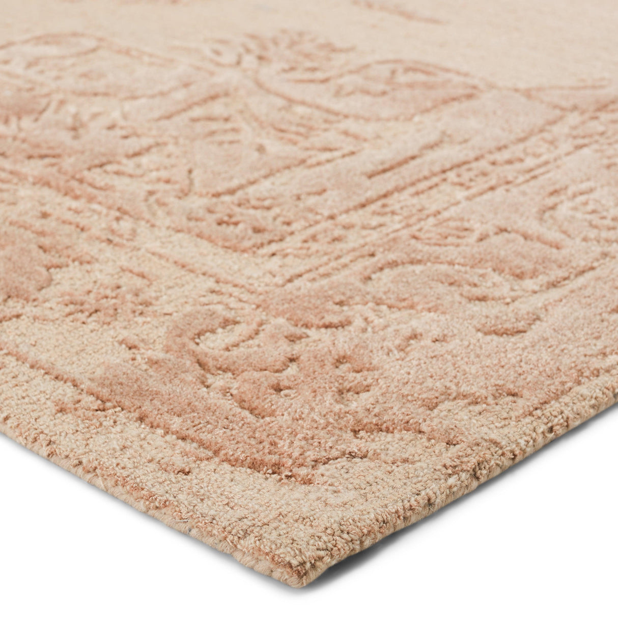 Rugs by Roo | Jaipur Living Alvea Handmade Medallion Blush Beige Area Rug-RUG153338