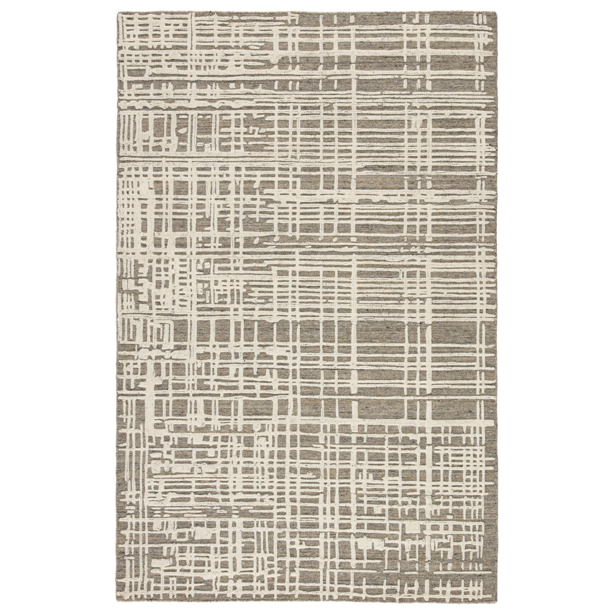 Rugs by Roo | Jaipur Living Arlo Handmade Trellis Gray Cream Area Rug-RUG143974