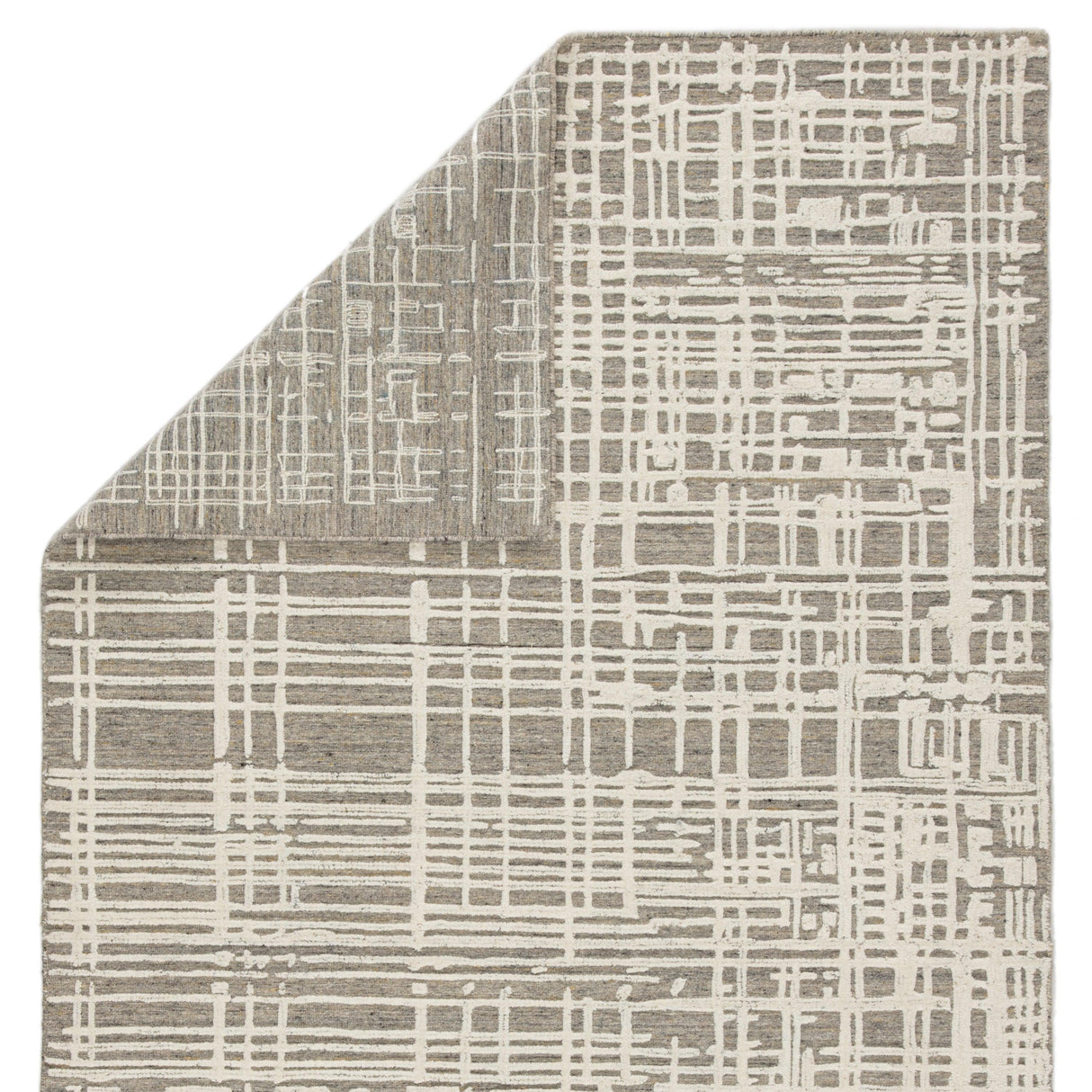 Rugs by Roo | Jaipur Living Arlo Handmade Trellis Gray Cream Area Rug-RUG143974