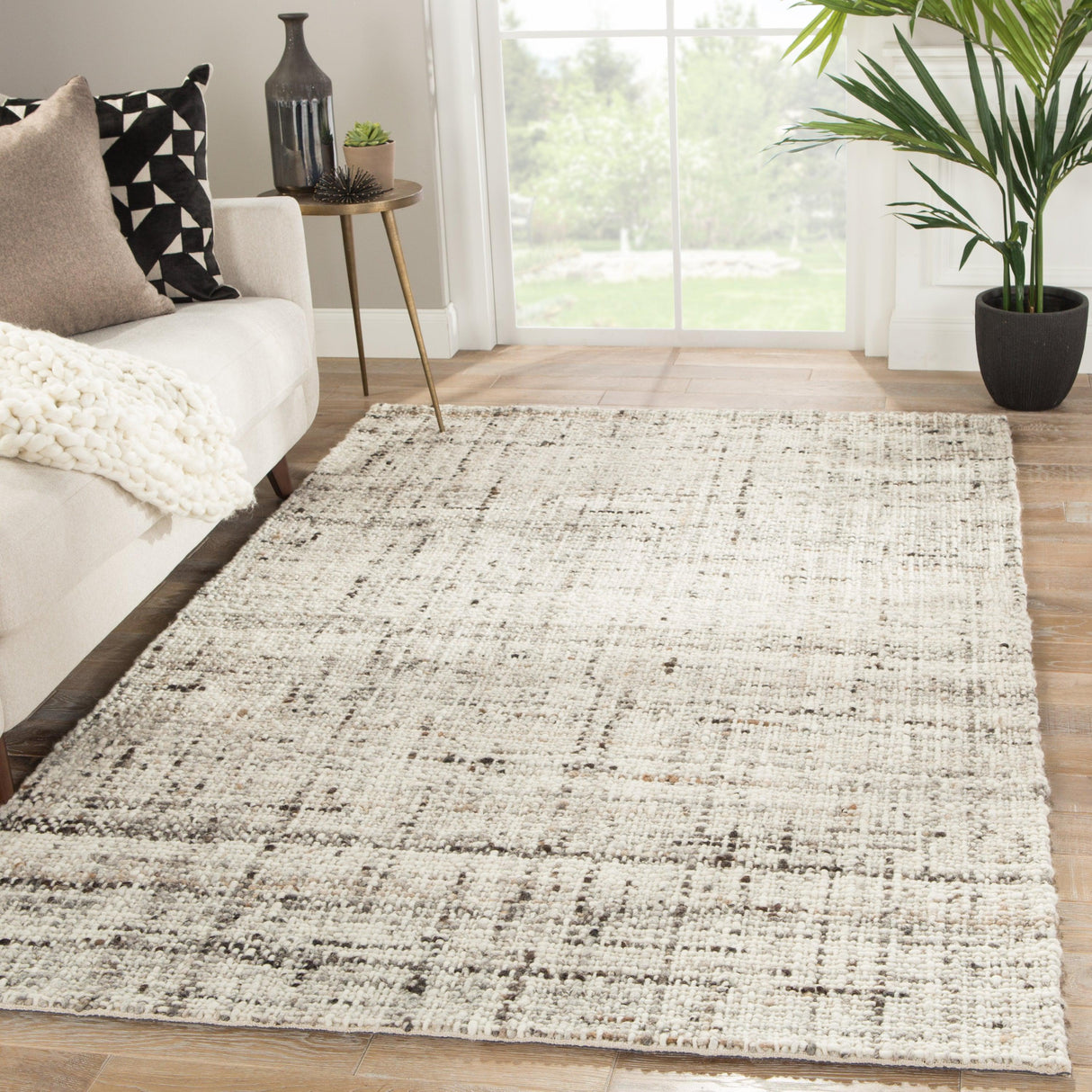 Rugs by Roo | Jaipur Living Season Handmade Solid Gray Ivory Area Rug-RUG141944