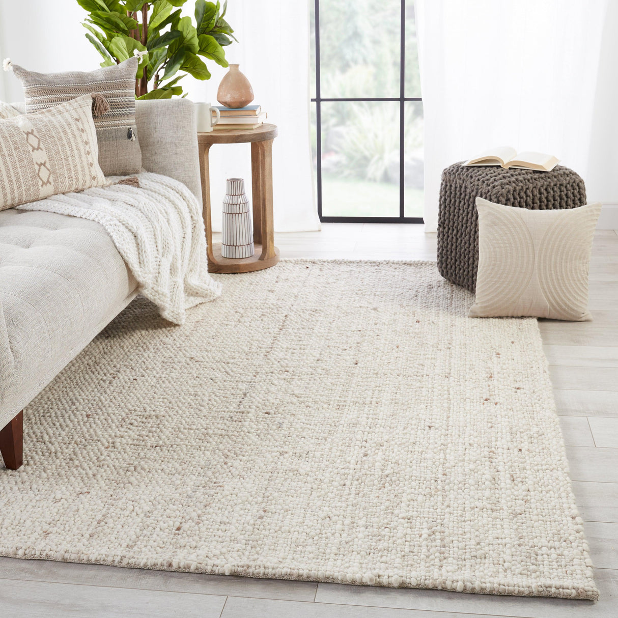 Rugs by Roo | Jaipur Living Season Handmade Solid Cream Tan Area Rug-RUG149473